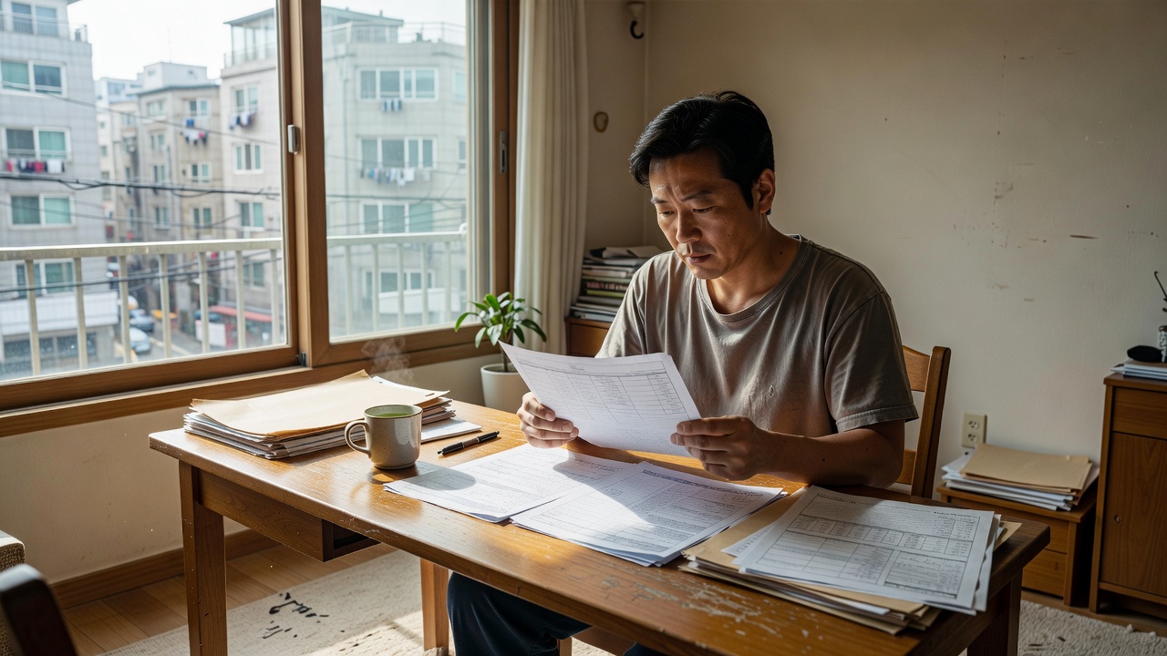 서울 빌라 전세 계약 전 서류 확인하는 모습